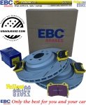 Tylne klocki YellowStuff + NACINANE tarcze hamulcowe 350mm EBC seria USR Dodge Challenger SRT Hellcat Scat Pack