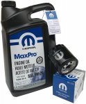 Olej MOPAR MaxPro 5W20 oraz filtr oleju silnika 22mm Chrysler Voyager Town Country 4,0 V6