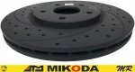 Przednia WIERCONA nacinana wentylowana tarcza hamulcowa 330mm BLACK Chrysler Voyager Town Country 2012-