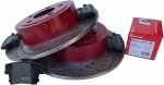 Tylne klocki BREMBO + WIERCONE NACINANE NIE wentylowane tarcze hamulcowe Dodge Charger