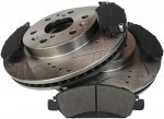 Przednie klocki + WIERCONE NACINANE tarcze hamulcowe GMC Sierra 1500 2008-