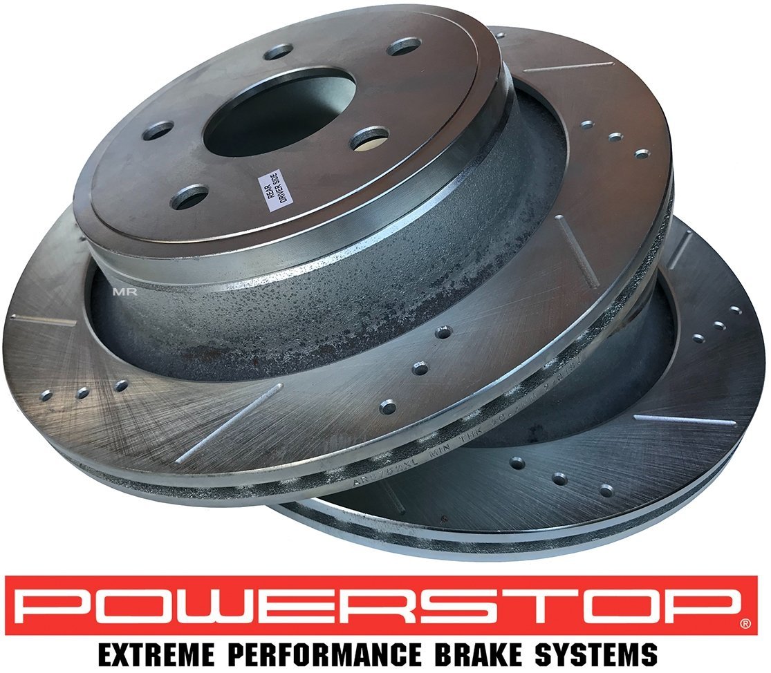 Tylne klocki Z36 + WIERCONE nacinane tarcze hamulcowe POWERSTOP Chrysler  Aspen - PREMIUM - Tylne - Klocki hamulcowe - Aspen - Chrysler
