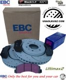 Przednie klocki Ultimax2 + NAWIERCANE NACINANE tarcze hamulcowe EBC seria GD Ford F-150 2010-2021