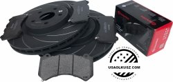 Przednie NACINANE tarcze + klocki hamulcowe BREMBO Jeep Grand Cherokee SRT 6,4 V8 -2020