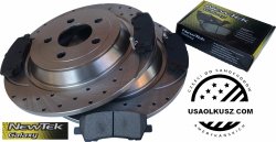 Tylne klocki + WIERCONE NACINANE tarcze hamulcowe 320mm Ford Mustang 2015-