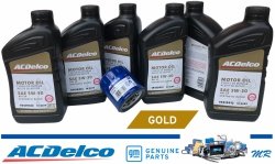 Filtr + olej silnikowy ACDelco Gold Synthetic Blend 5W30 API SP GF-6 Chevrolet Impala 5,3 V8