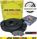 Przednie klocki + WIERCONE NACINANE tarcze hamulcowe 303mm GEOMET RAM Cargo Van