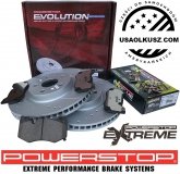 Przednie klocki Z26 + WIERCONE NACINANE tarcze hamulcowe POWERSTOP 345mm J55 Z51 PACKAGE Chevrolet Corvette C8 2020-