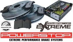 Przednie klocki Z26 + WIERCONE NACINANE tarcze hamulcowe POWERSTOP Chevrolet Corvette C8 2020- exc. Z51