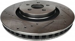 Przednia WIERCONA nacinana wentylowana tarcza hamulcowa 345mm Ford Edge AWD 2015-