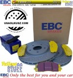 Przednie klocki YellowStuff + NAWIERCANE NACINANE tarcze hamulcowe 330mm EBC seria GD Chrysler Pacifica FWD 2017-