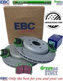 Tylne klocki GreenStuff + NAWIERCANE NACINANE tarcze hamulcowe EBC seria GD Dodge Durango SRT Hellcat