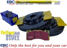 Przednie klocki YellowStuff + SPORTOWE PŁYWAJĄCE tarcze EBC seria SG Racing Ford Mustang 5,0 V8 2015-