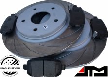 Tylne klocki + NACINANE tarcze hamulcowe 305mm ATM SLOTTED Volkswagen Routan