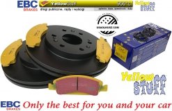 Przednie klocki YellowStuff + tarcze hamulcowe 330mm EBC seria PREMIUM GMC Yukon 2009-2020