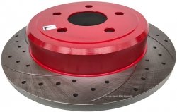 Tylna WIERCONA nacinana tarcza hamulcowa RED Jeep Grand Cherokee 2005-2010