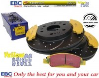 Przednie klocki YellowStuff + NAWIERCANE NACINANE tarcze hamulcowe 330mm EBC seria GD Chevrolet Avalanche 1500 2009-