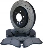 Przednie klocki + WIERCONE tarcze hamulcowe Lincoln Navigator 2010-2021