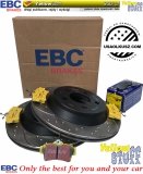 Tylne klocki YellowStuff + NACINANE NAWIERCANE tarcze hamulcowe 296mm EBC seria GD Ford Mustang SVT Cobra 1994-2004