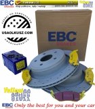 Tylne klocki YellowStuff + nawiercone nacinane tarcze hamulcowe EBC seria GD Dodge Durango 2004-2009