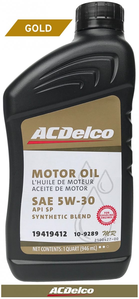 Filtr + olej silnikowy ACDelco Gold Synthetic Blend 5W30 API SP GF-6 Buick Allure 5,3 V8