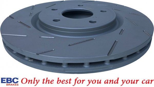 Przednie klocki Ultimax2 + NACINANE tarcze hamulcowe 330mm EBC seria USR Dodge Caravan 2012-