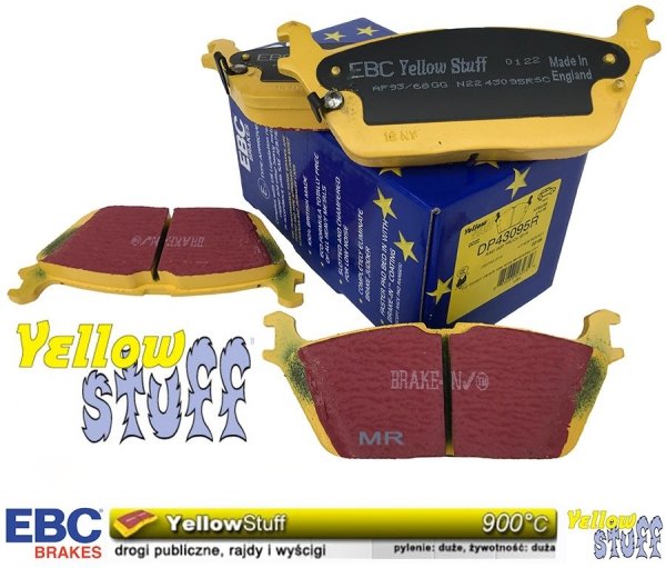 Tylne klocki EBC Yellow Stuff + WIERCONE nacinane tarcze hamulcowe RAM 1500 DT 2019-