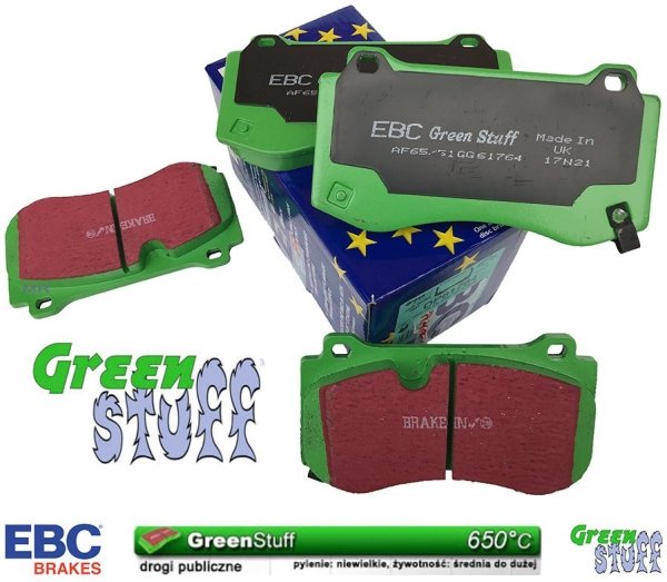 Przednie klocki GreenStuff + tarcze hamulcowe 360mm EBC seria PREMIUM Dodge Magnum 6,1 V8 SRT
