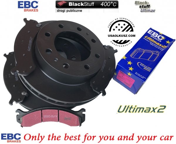 Przednie klocki Ultimax2 + tarcze hamulcowe EBC seria PREMIUM GMC Yukon XL 2500 2000-2013