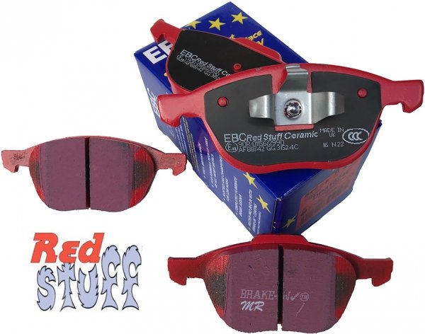 Przednie CERAMICZNE klocki RedStuff + NACINANE tarcze hamulcowe 300mm EBC seria BSD Ford Escape FWD 2013-2019
