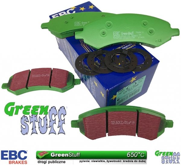 Przednie klocki hamulcowe EBC GreenStuff Dodge RAM 1500 Pickup 5 szpilek 2006-