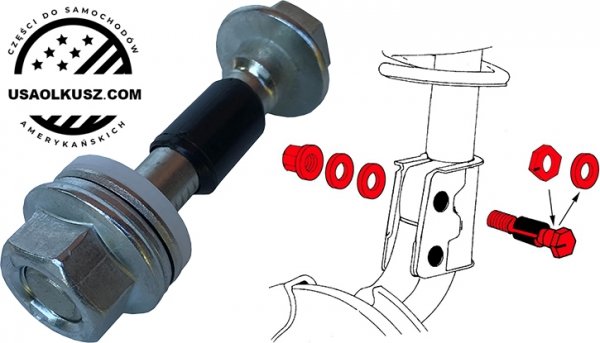 Śruba regulacji kąta pochylenia koła mimośród 14mm  Chrysler Voyager Town Country 1996-2016