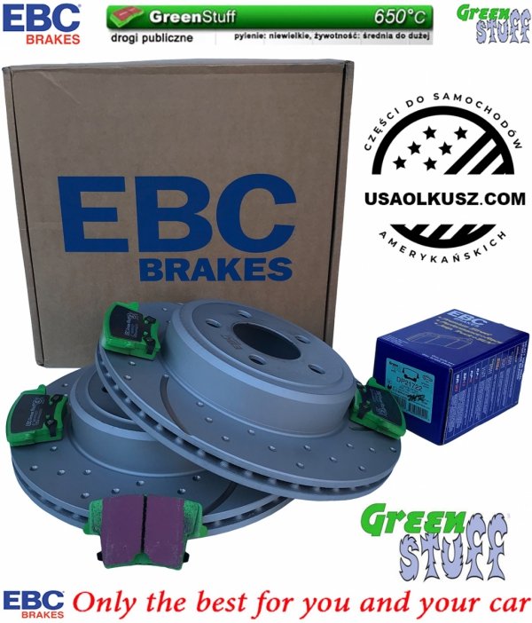 Tylne klocki GreenStuff + WIERCONE NACINANE WENTYLOWANE tarcze hamulcowe EBC seria GD Chrysler 300C