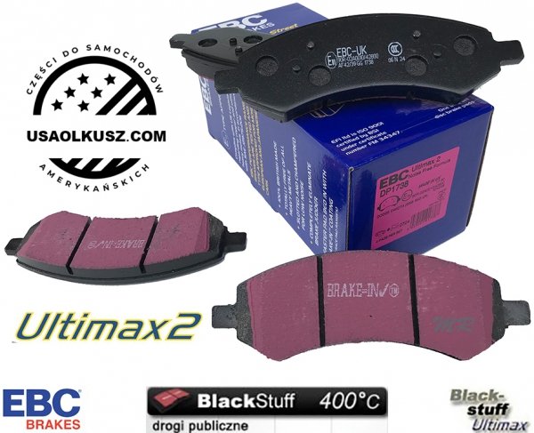 Przednie klocki Ultimax2 + tarcze hamulcowe EBC seria PREMIUM Dodge RAM 1500 2006-
