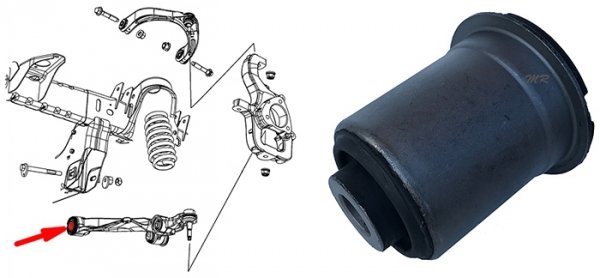 Tuleja przedniego dolnego wahacza przednia Dodge RAM 1500 4x4 2006-