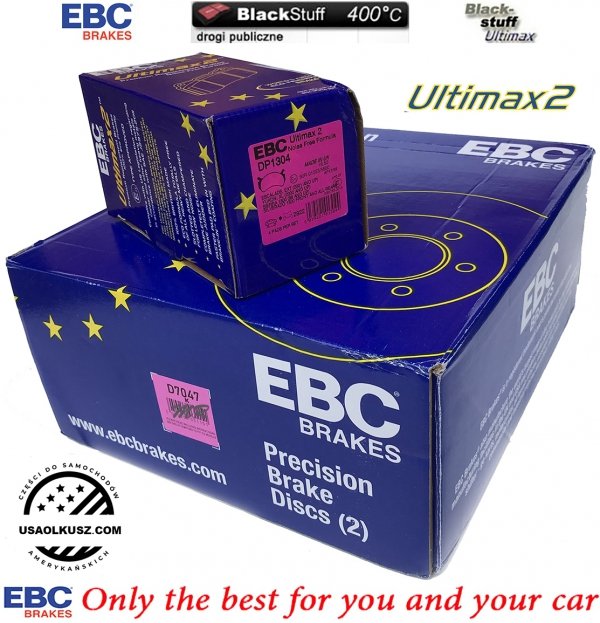 Przednie klocki Ultimax2 + tarcze hamulcowe EBC seria PREMIUM GMC Yukon -2006