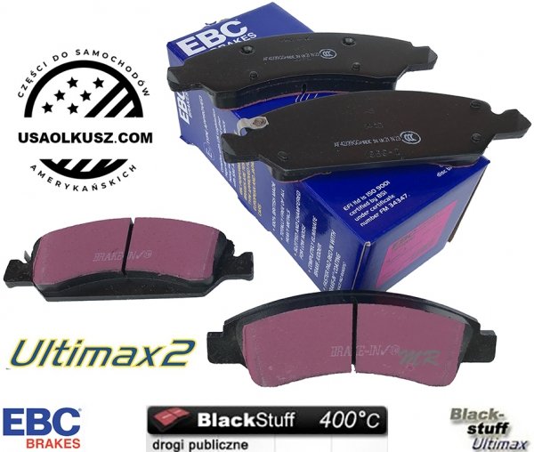 Przednie klocki Ultimax2 + NAWIERCANE NACINANE tarcze hamulcowe 330mm EBC seria GD Chevrolet Tahoe 2009-
