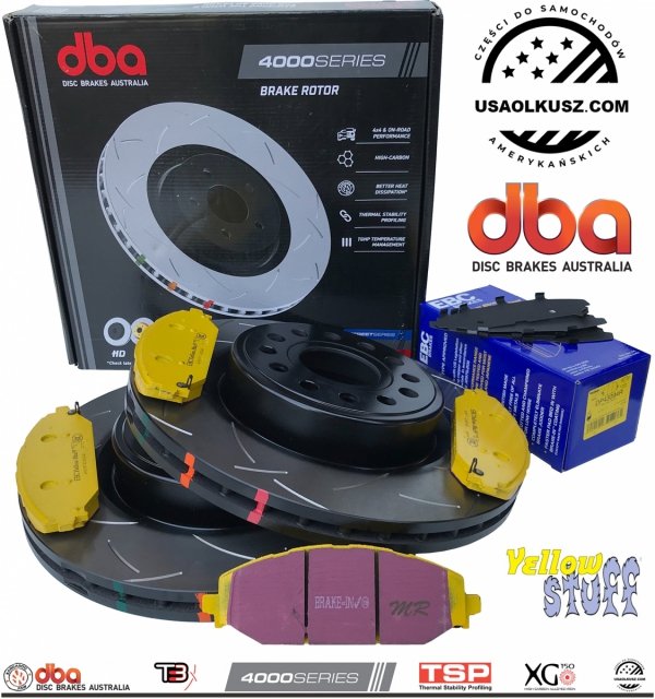 Przednie klocki EBC YellowStuff + tarcze hamulcowe DBA 4000 T3 RAM 1500 DT 2019-