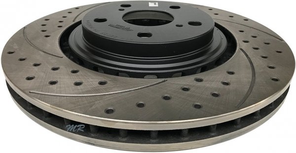 Przednia WIERCONA nacinana tarcza hamulcowa BLACK Lexus NX200 NX300