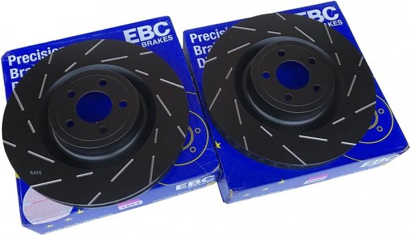 Przednie klocki YellowStuff + tarcze hamulcowe EBC seria USR Ford Mustang 5,0 V8 2015-