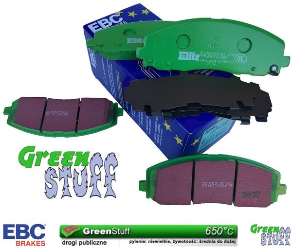 Przednie klocki GreenStuff + NACINANE tarcze hamulcowe 330mm EBC seria USR Chrysler Pacifica 2017-
