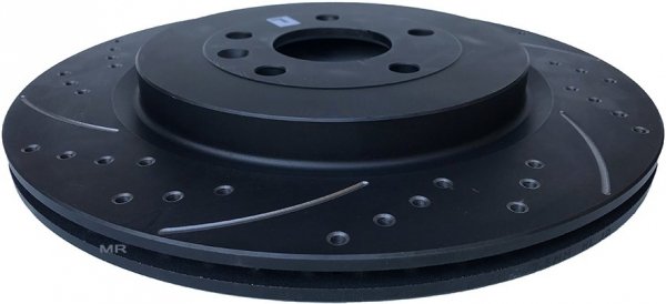 Tylne klocki +  WIERCONE nacinane tarcze hamulcowe 345mm Ford Explorer 2013-