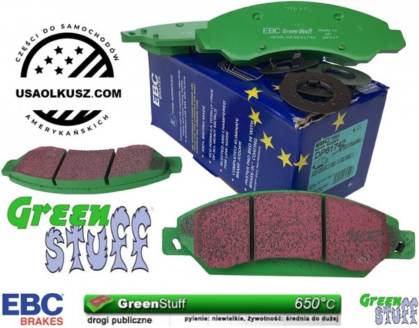 Przednie klocki GreenStuff + tarcze hamulcowe 330mm EBC seria PREMIUM Cadillac Escalade AWD 2007-2008