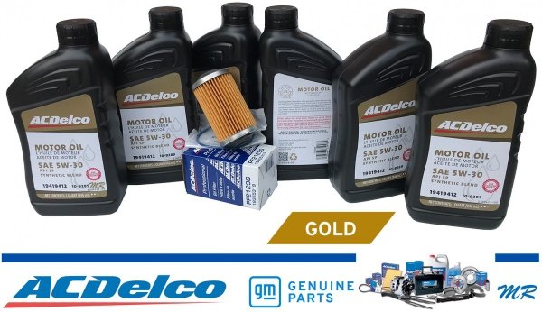 Filtr + olej silnikowy ACDelco Gold Synthetic Blend 5W30 API SP GF-6 Cadillac STS 3,6 V6