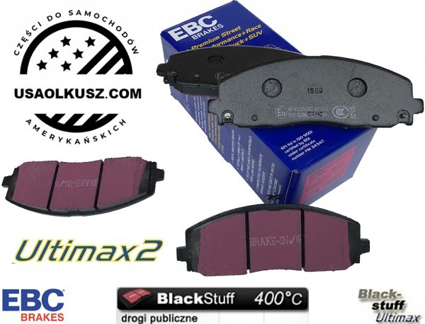 Przednie klocki Ultimax2 + NAWIERCANE NACINANE tarcze hamulcowe 330mm EBC seria GD Fiat Freemont 2012-