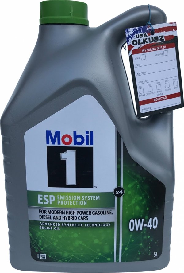Olej Mobil1 0W40ESP + filtr oleju silnika ACDelco PF64 Chevrolet Corvette C8 2020-2023