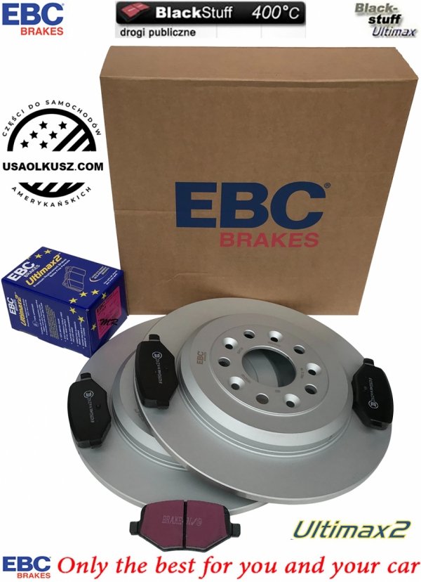 Tylne klocki Ultimax2 + tarcze hamulcowe 330mm EBC seria Premium Mercury Sable 2008-