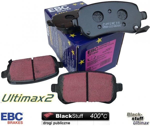 Tylne klocki Ultimax2 + NACINANE tarcze hamulcowe 305mm EBC seria USR Fiat Freemont -2013