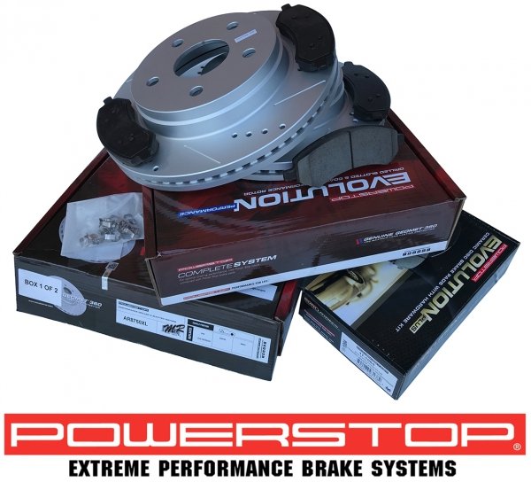 Przednie klocki Z17 + wiercone nacinane tarcze hamulcowe POWERSTOP EVOLUTION 336mm / 5 szpilek Dodge RAM 1500 2006-