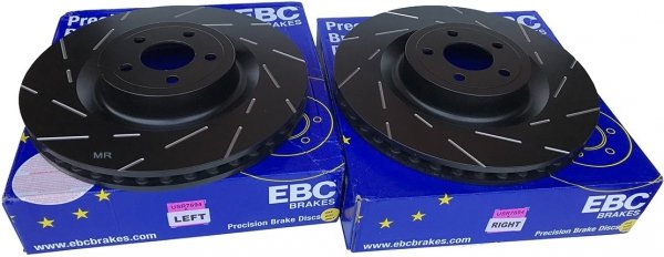 Przednie klocki YellowStuff + tarcze hamulcowe EBC seria USR Ford Mustang 5,0 V8 2015-